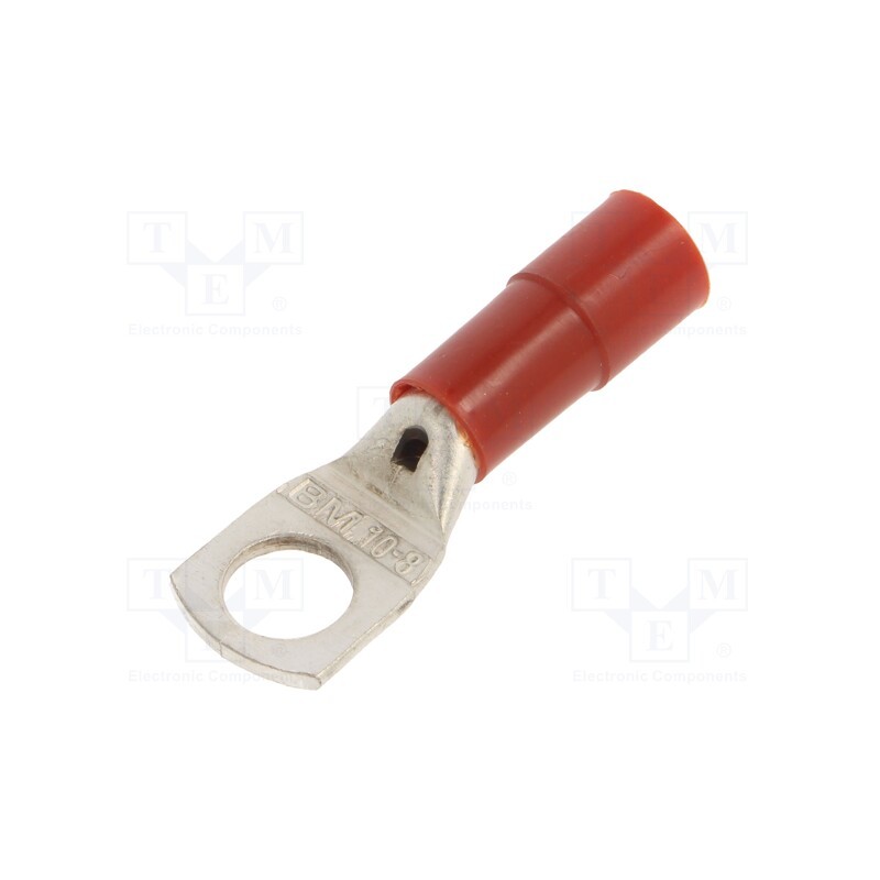 10 pcs : BM00437 - Tip: ring tube, M8, Ø: 8.5mm, 10mm2, crimped, for cable, insulated