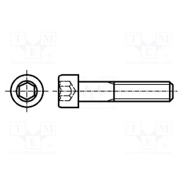 100 pcs : 1233971 - Screw, M4x40, 0.7, Head: cheese head, hex key, HEX 3mm, DIN 912