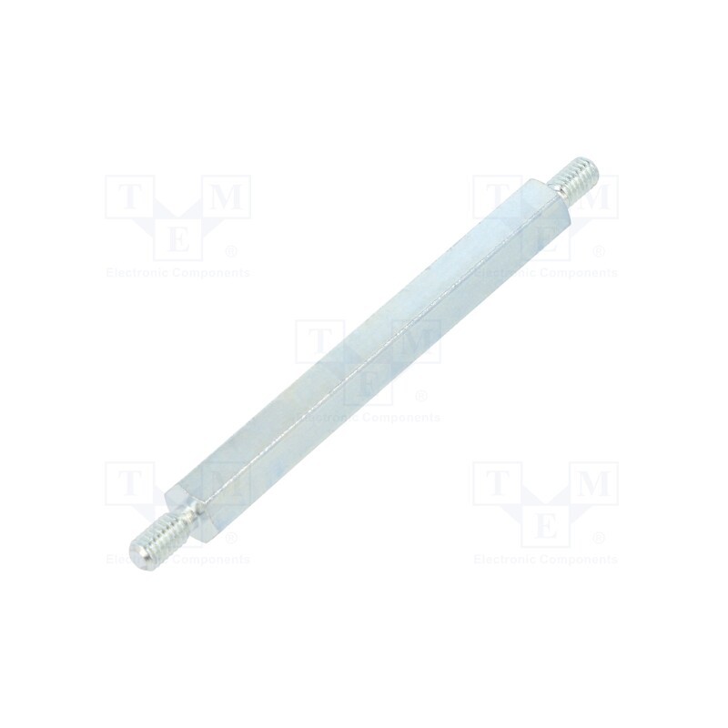 50 pcs : 426X60 - Screwed spacer sleeve, 60mm, Ext.thread: M4, hexagonal, steel