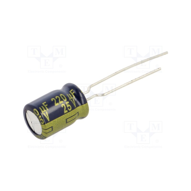 20 pcs : EEUFC1E221B - Capacitor: electrolytic, low ESR, THT, 220uF, 25VDC, Ø8x11.5mm