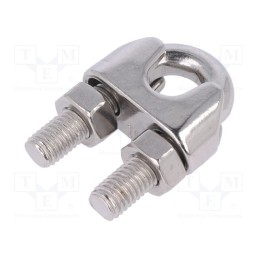 10 pcs : ZLK-10-A4 - Rope clamp wire, acid resistant steel A4, for rope, Ørope: 10mm