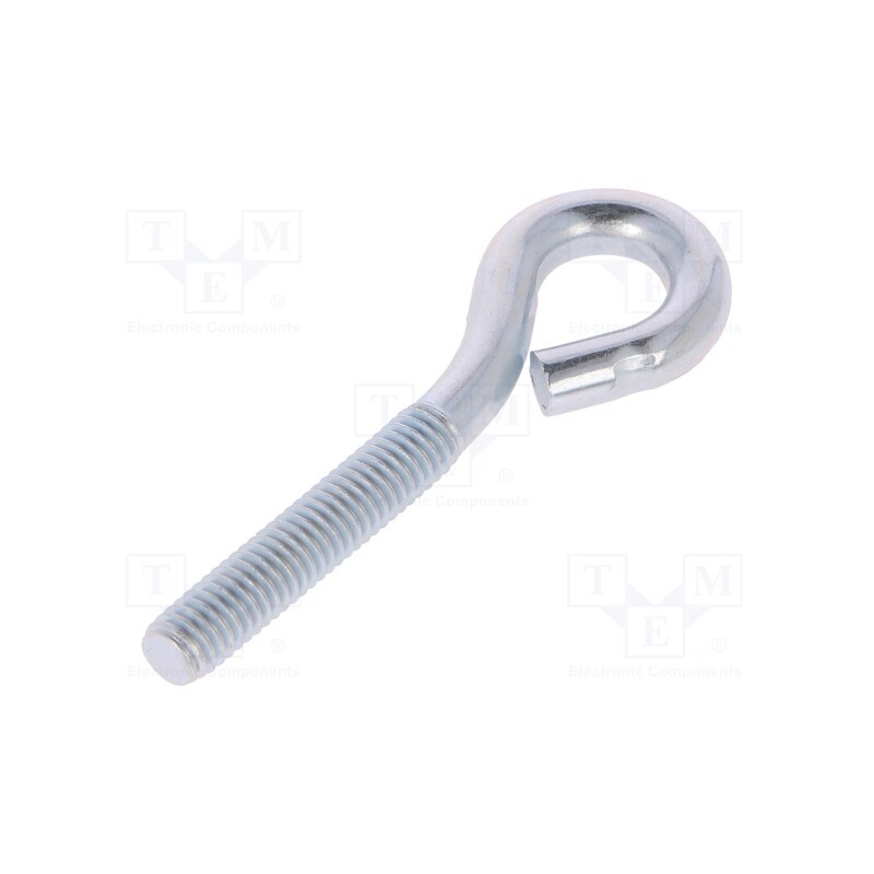 50 pcs : HO.6.60 - Hook, ring, steel, zinc, Thread len: 31mm, Overall len: 60mm