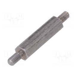 50 pcs : 444X20 - Screwed spacer sleeve, 20mm, Ext.thread: M3, hexagonal