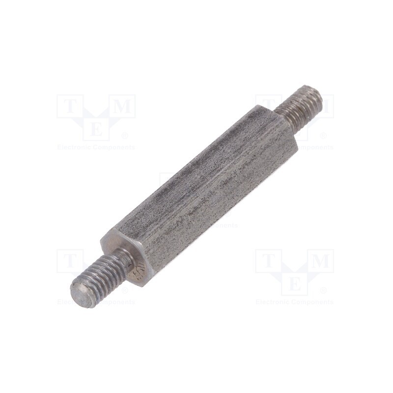 50 pcs : 444X20 - Screwed spacer sleeve, 20mm, Ext.thread: M3, hexagonal
