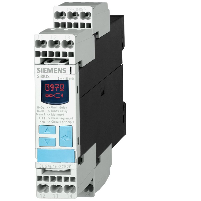 1 pcs - Siemens Phase Monitoring Relay, 3 Phase, DPDT