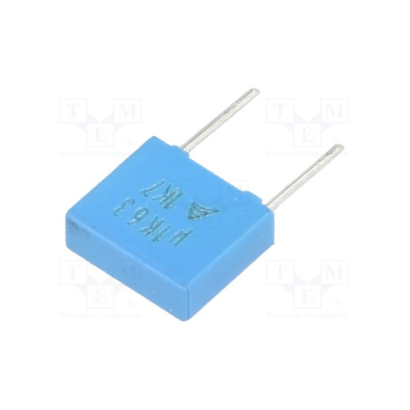 50 pcs : B32529C0104K000 - Capacitor: polyester, 0.1uF, 40VAC, 63VDC, 5mm, ±10%, 7.3x6.5x2.5mm