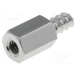 50 pcs : 214ST3.3X08 - Screwed spacer sleeve, 8mm, Int.thread: M3, Ext.thread: ST3,3