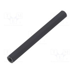 50 pcs : 185X60 - Screwed spacer sleeve, hexagonal, polyamide, M3, L: 60mm, black