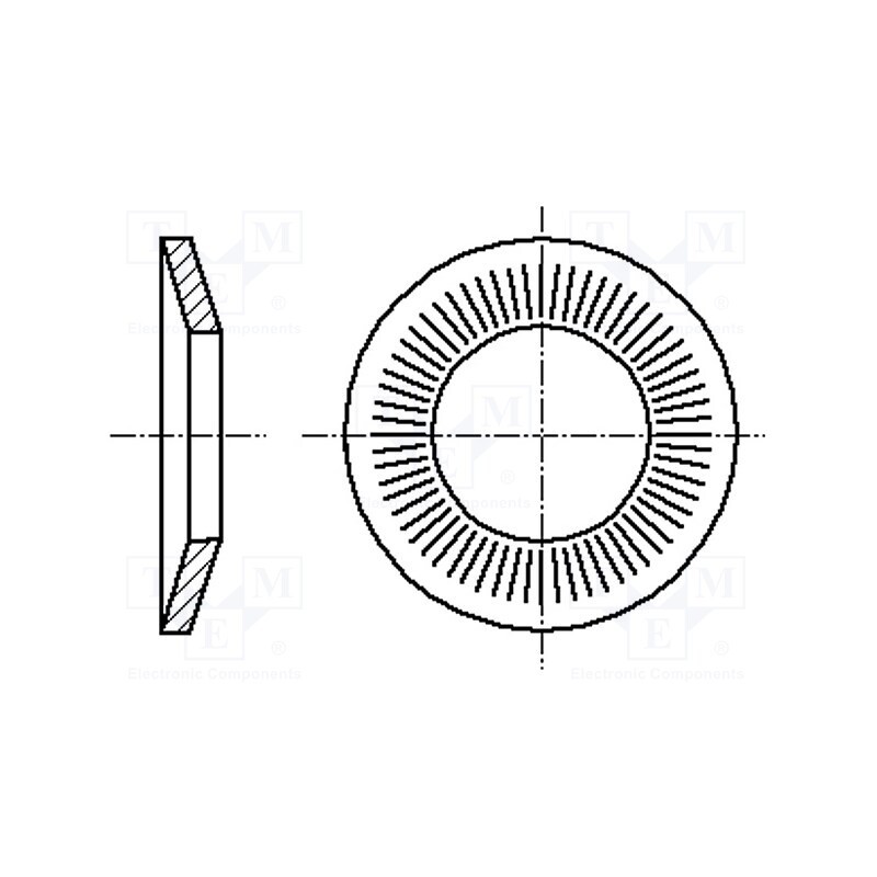 500 pcs : 2064138 - Washer, conical, M4, D10mm, h1.4mm, A2 stainless steel, BN 2332