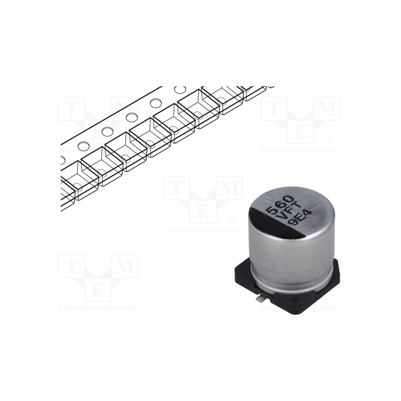 10 pcs : EEEFT1V561AP - Capacitor: electrolytic, low ESR, SMD, 560uF, 35VDC, Ø10x10.2mm
