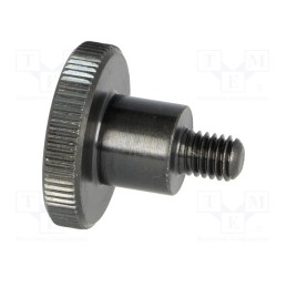 10 pcs : DIN 464-M6-8 - Knob, Ø: 24mm, Ext.thread: M6, 8mm, H: 15mm, steel, knurled