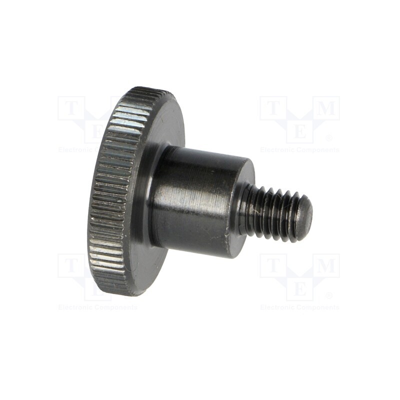 10 pcs : DIN 464-M6-8 - Knob, Ø: 24mm, Ext.thread: M6, 8mm, H: 15mm, steel, knurled