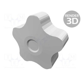 10 pcs : VCT.50 B-M10-C5 - Knob, Ø: 50mm, Int.thread: M10, 20mm, H: 32mm, technopolymer PP