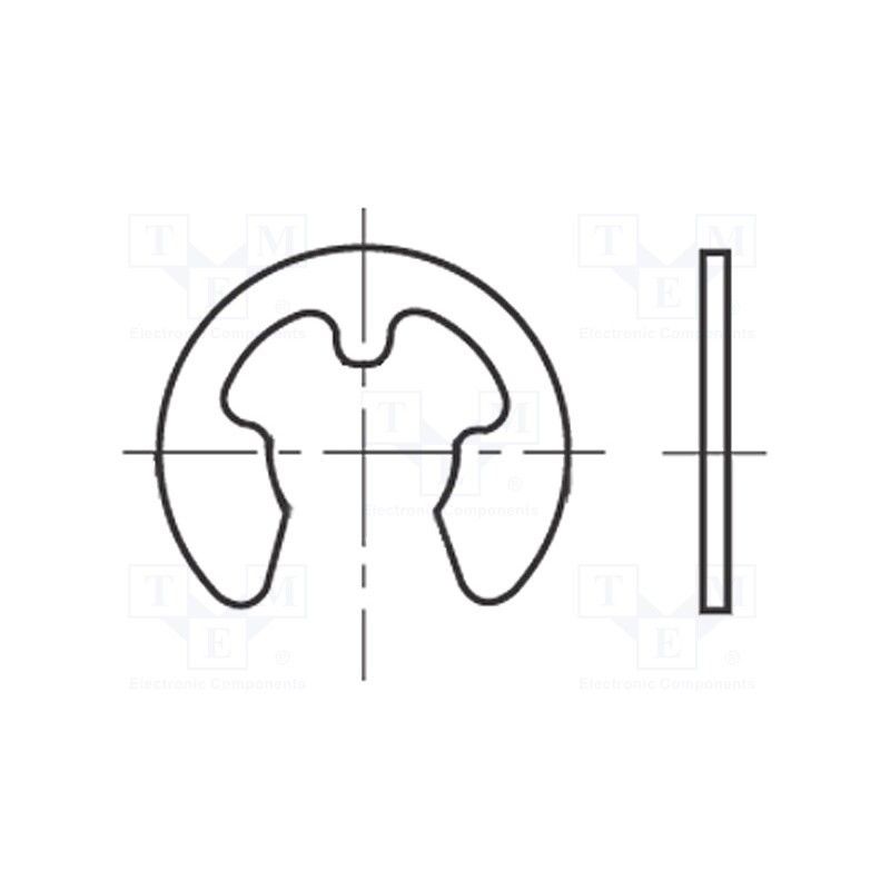 500 pcs : 1255452 - Circlip, stainless steel, 4mm, BN 680, Ring: external, DIN 6799