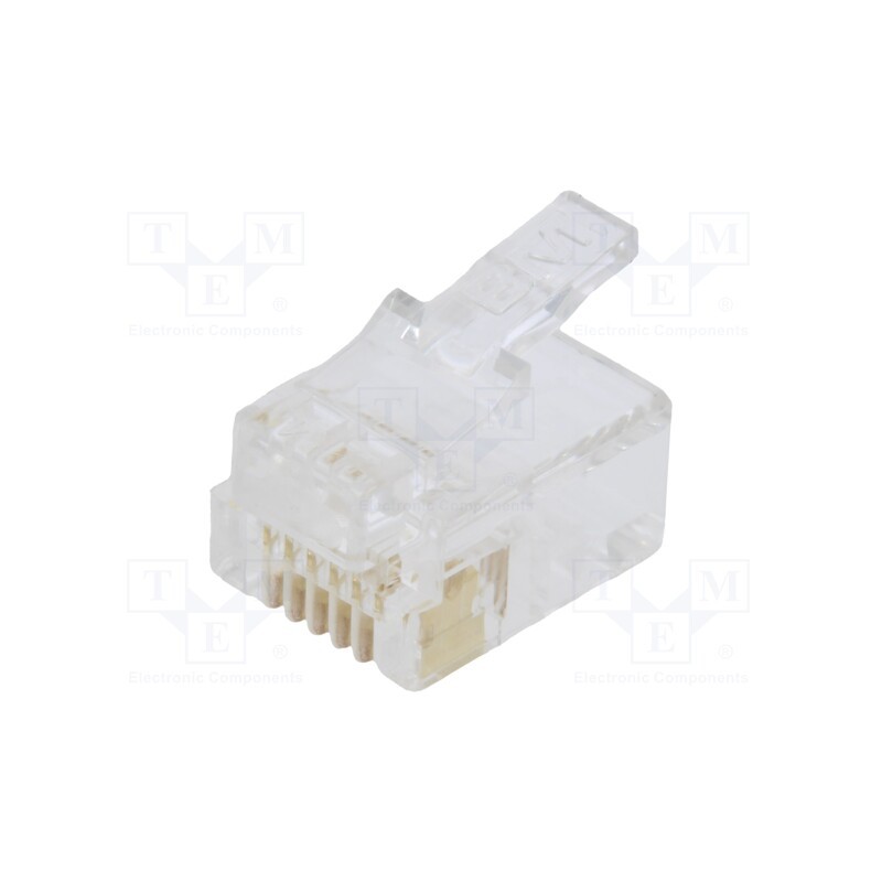 50 pcs : BM01066 - Plug, RJ12, PIN: 6, Layout: 6p6c, for cable, IDC,crimped