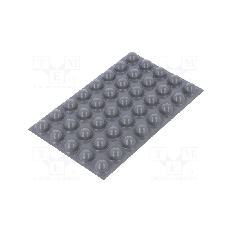 100 pcs : 7000051757 - Self-adhesive foot, H: 7.9mm, grey, polyurethane, Dim: 16x16mm