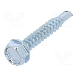 500 pcs : 1394703 - Screw, for metal, with flange, 4.2x25, Head: hexagonal, 7mm, zinc