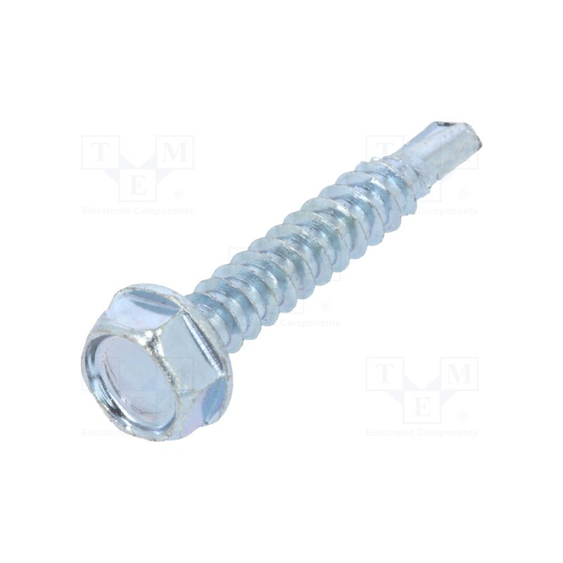 500 pcs : 1394703 - Screw, for metal, with flange, 4.2x25, Head: hexagonal, 7mm, zinc