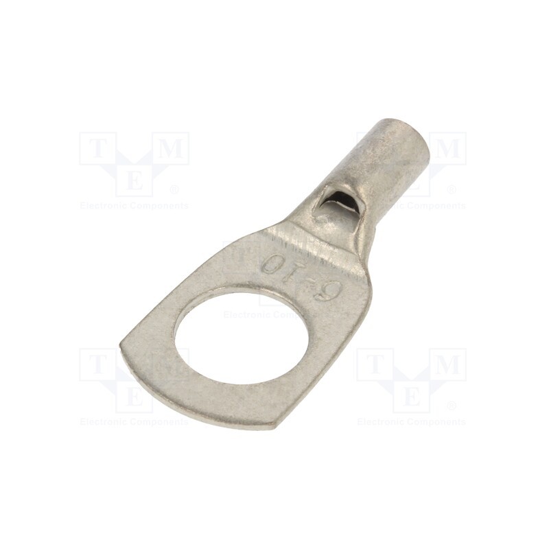 10 pcs : BM013431 - Tip: ring tube, M10, 6mm2, crimped, for cable, non-insulated, 10AWG