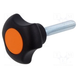 10 pcs : VTT.32-C-P-M6X30-C2 - Knob, Ø: 32mm, Ext.thread: M6, Int.thread: M6, 30mm, H: 22mm, VTT-C-P