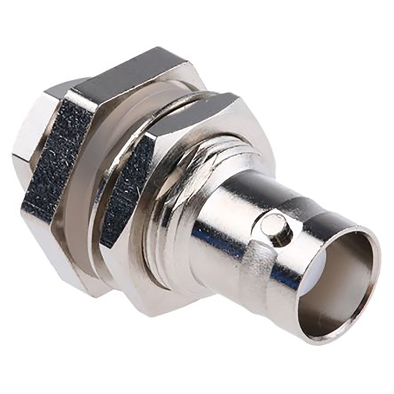 1 pcs - Telegartner, jack Panel Mount BNC Connector, 50Ω, Clamp Termination, Straight Body