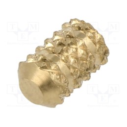 100 pcs : 116M4 - Threaded insert, brass, M4, BN 37872, L: 8.7mm, HiMOULD®