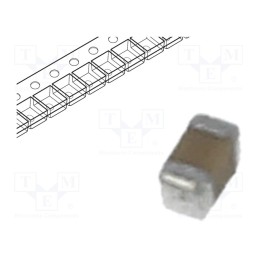 50 pcs : C0402C102K9RACTU - Capacitor: ceramic, MLCC, 1nF, 6.3V, X7R, ±10%, SMD, 0402