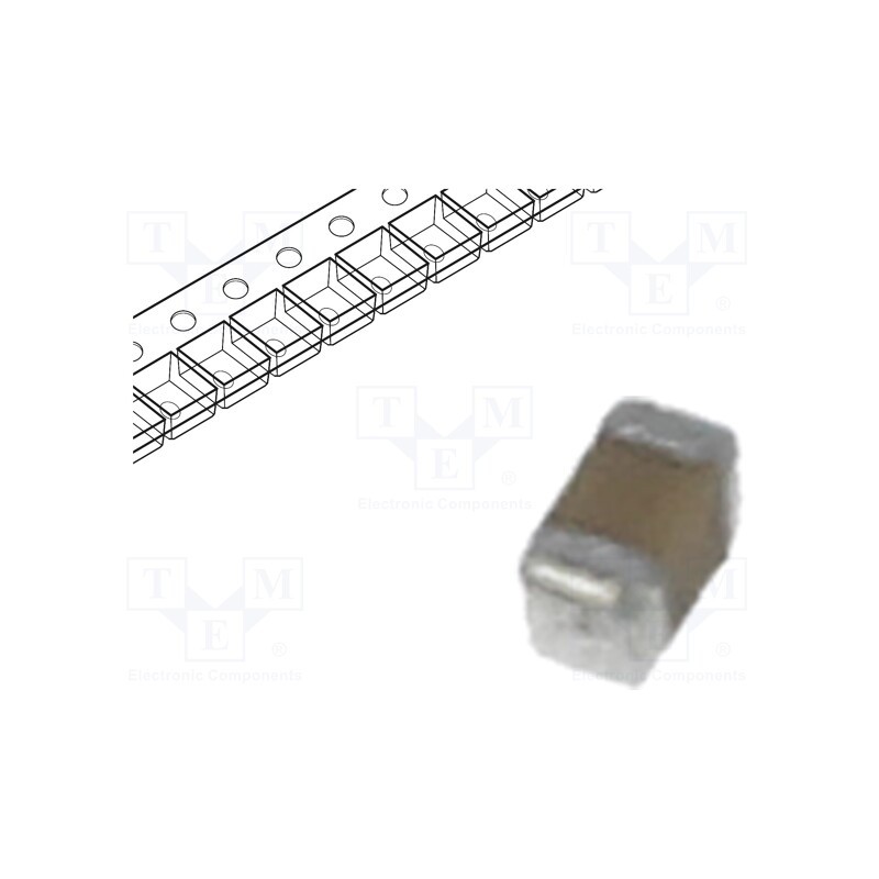 50 pcs : C0402C102K9RACTU - Capacitor: ceramic, MLCC, 1nF, 6.3V, X7R, ±10%, SMD, 0402