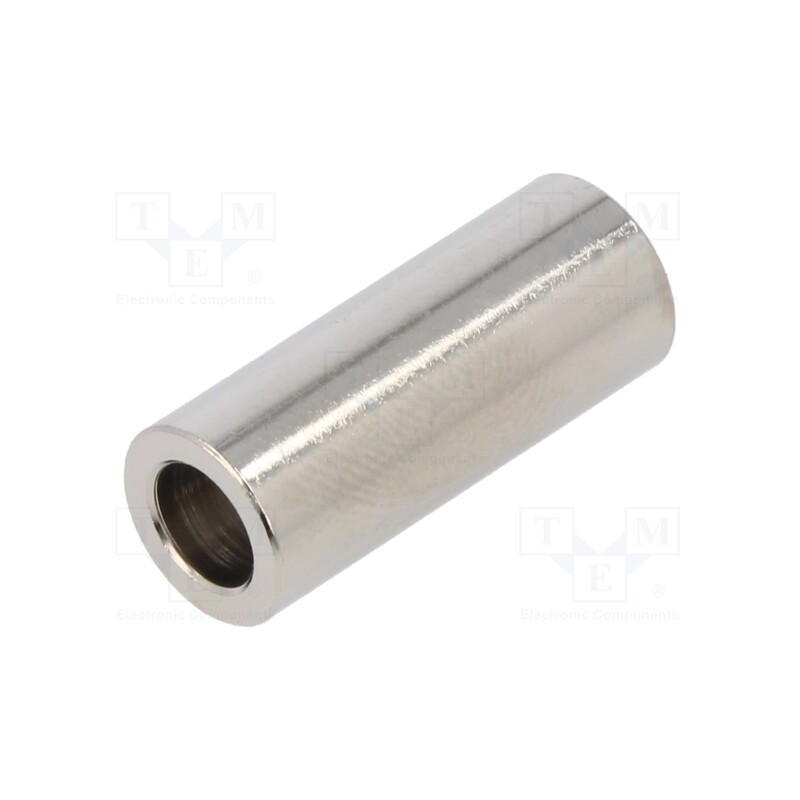 20 pcs : 3110/6,2X25 - Spacer sleeve, 25mm, cylindrical, brass, nickel, Out.diam: 10mm