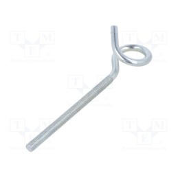 10 pcs : HOH.8160 - Hook, ring, steel, zinc, Thread len: 105mm, Overall len: 160mm