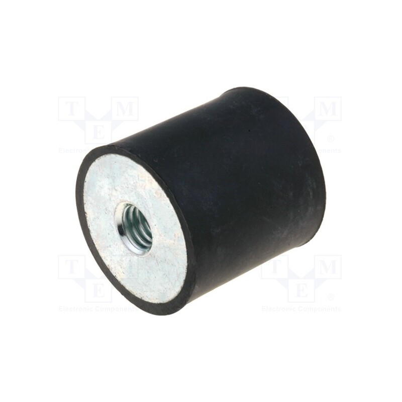 10 pcs : DVA.3-30-40-M8-55 - Vibration damper, M8, Ø: 30mm, rubber, L: 40mm, H: 8mm, 757N, 76N/mm