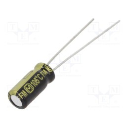 50 pcs : EEUFM1E470 - Capacitor: electrolytic, low ESR, THT, 47uF, 25VDC, Ø5x11mm, ±20%