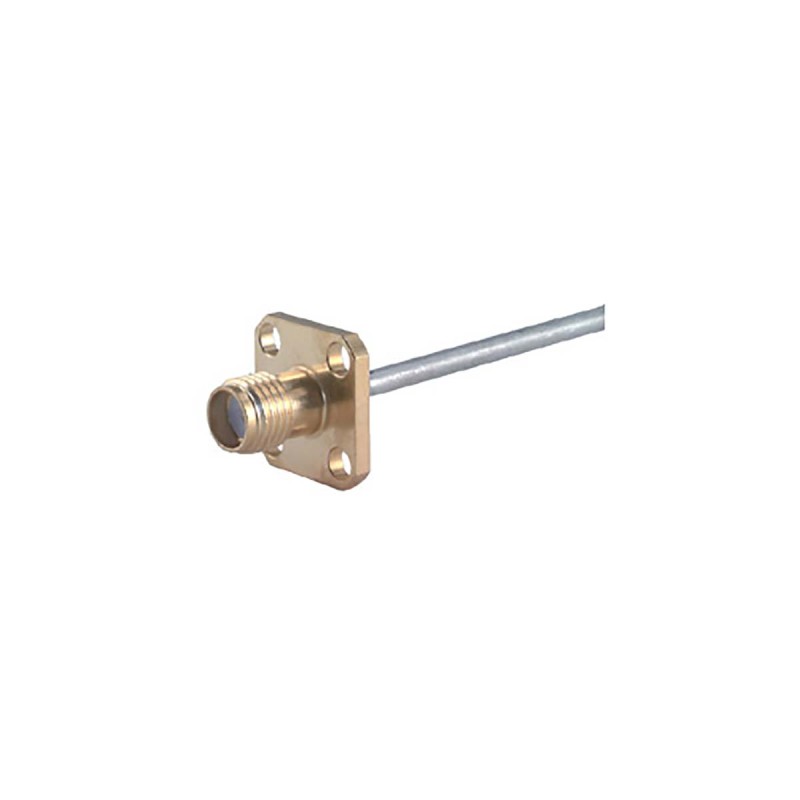 1 pcs - Huber+Suhner 25_SMA-50-2-15/111_NE Series, jack Flange Mount SMA Connector, 50Ω, Solder Termination, Straight Body