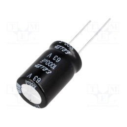 10 pcs : PF1J102MNN1625 - Capacitor: electrolytic, THT, 1000uF, 63VDC, Ø16x25mm, Pitch: 7.5mm