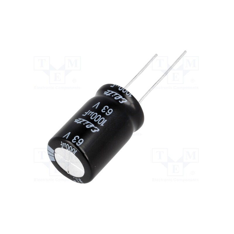 10 pcs : PF1J102MNN1625 - Capacitor: electrolytic, THT, 1000uF, 63VDC, Ø16x25mm, Pitch: 7.5mm