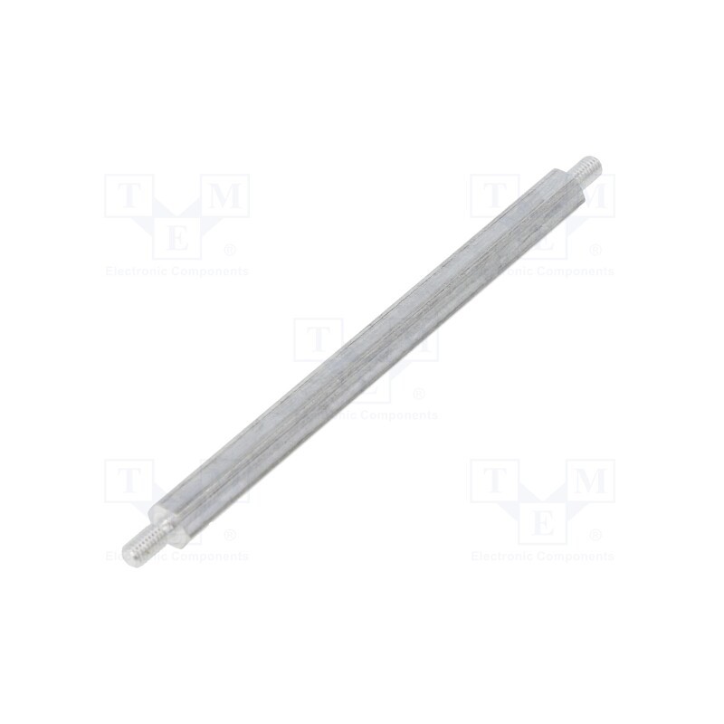 50 pcs : 434X70 - Screwed spacer sleeve, 70mm, Ext.thread: M3, hexagonal, aluminium