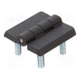 10 pcs : 3.ZN30.102-07 - Hinge, Width: 30mm, polyamide, black, H: 30mm, with stud bolt