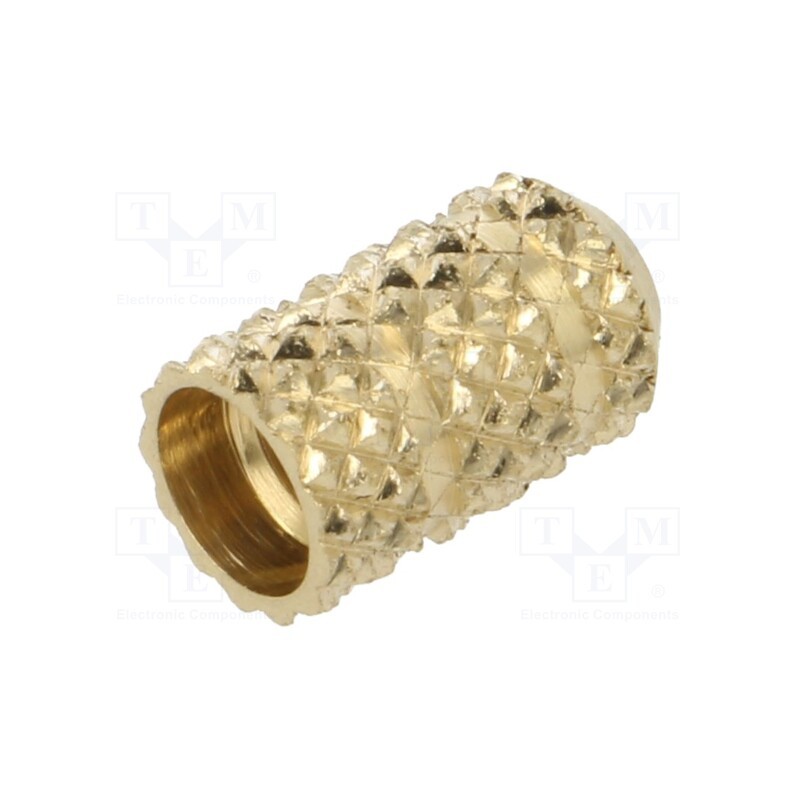 100 pcs : 118M5 - Threaded insert, brass, M5, BN 37875, L: 11.3mm, HiMOULD®