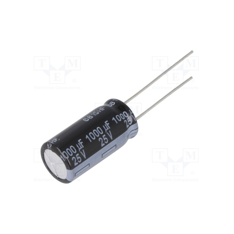 20 pcs : EEUFR1E102 - Capacitor: electrolytic, low ESR, THT, 1000uF, 25VDC, Ø10x20mm