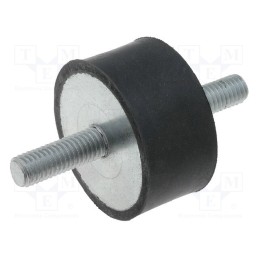 10 pcs : DVA.1-40-20-M8-23-55 - Vibration damper, M8, Ø: 40mm, rubber, L: 20mm, Thread len: 23mm