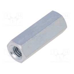50 pcs : 128X22 - Screwed spacer sleeve, 22mm, Int.thread: M5, hexagonal, steel
