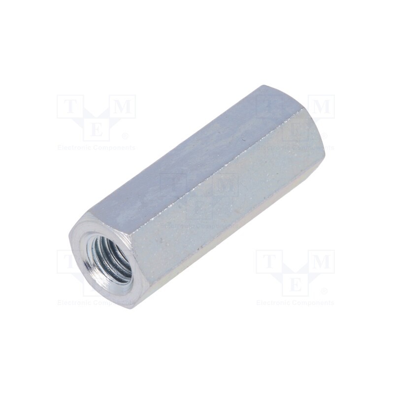 50 pcs : 128X22 - Screwed spacer sleeve, 22mm, Int.thread: M5, hexagonal, steel