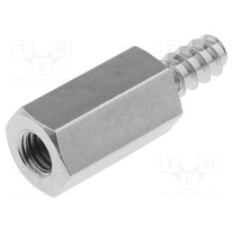 50 pcs : 214ST2.9X10 - Screwed spacer sleeve, 10mm, Int.thread: M3, Ext.thread: ST2,9
