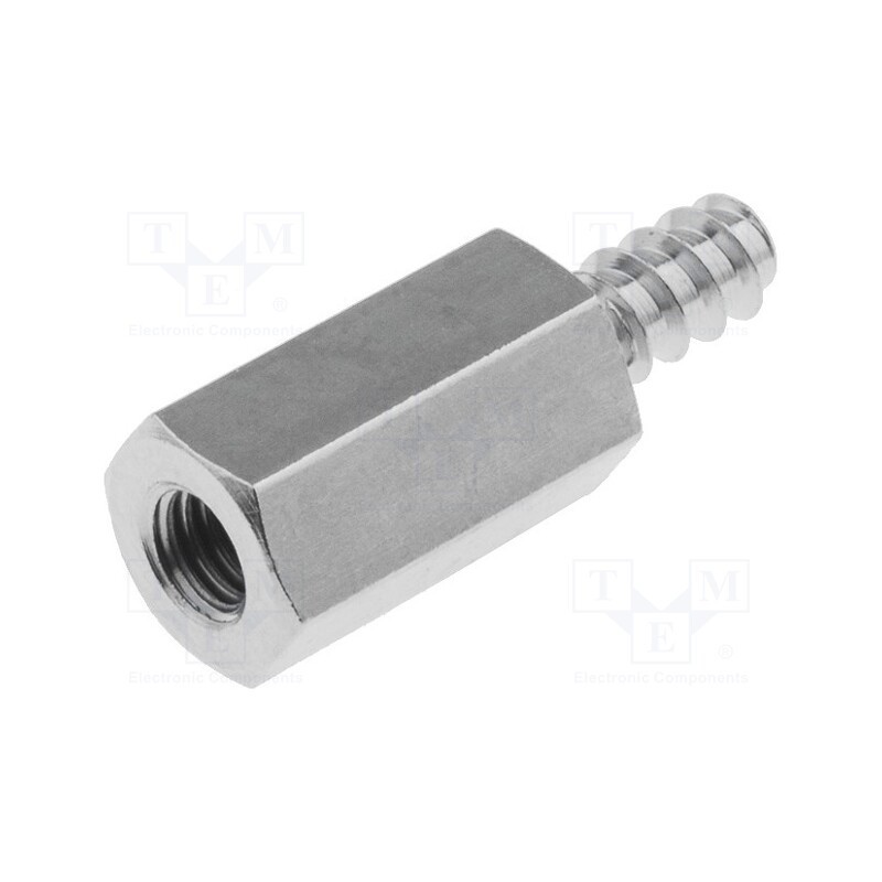 50 pcs : 214ST2.9X10 - Screwed spacer sleeve, 10mm, Int.thread: M3, Ext.thread: ST2,9