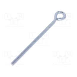10 pcs : HO.8185 - Hook, ring, steel, zinc, Thread len: 145mm, Overall len: 185mm