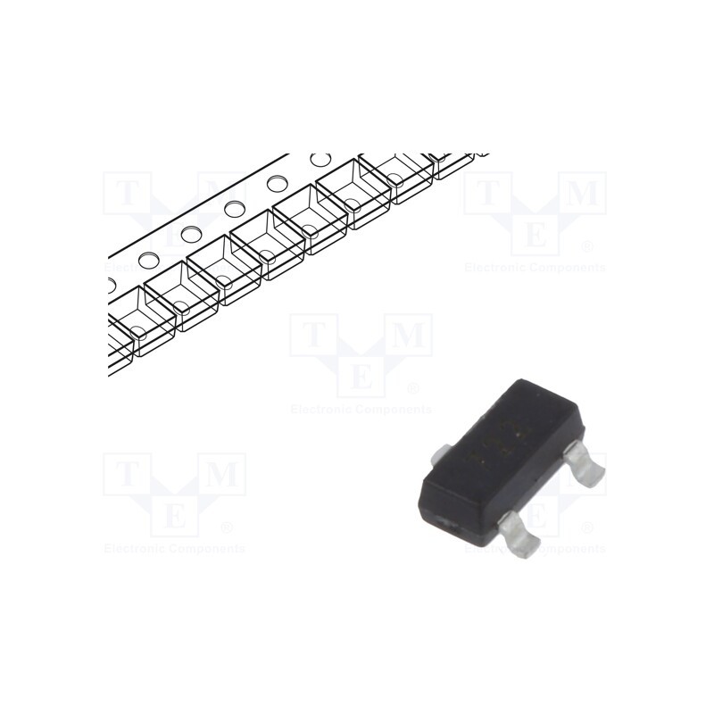 10 pcs : FMMT722TA - Transistor: PNP, bipolar, 70V, 1.5A, 625mW, SOT23