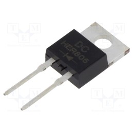 10 pcs : HER805 - Diode: rectifying, THT, 400V, 8A, , Ifsm: 125A, TO220A, 1.1÷1.4mm