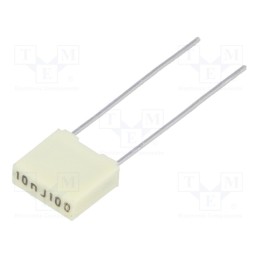 50 pcs : R82EC2100Z350J - Capacitor: polyester, 10nF, 63VAC, 100VDC, 5mm, ±5%, 7.2x2.5x6.5mm