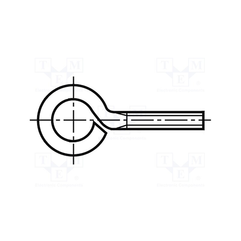100 pcs : 1387030 - Hook, ring, M5x15, 0.8, steel, zinc, 8mm