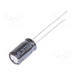 50 pcs : EEUFR0J331 - Capacitor: electrolytic, low ESR, THT, 330uF, 6.3VDC, Ø6.3x11.2mm